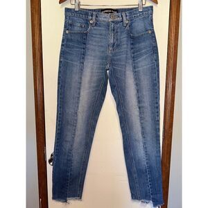Express Four Seam Two Tone Mom Jeans  Size 4